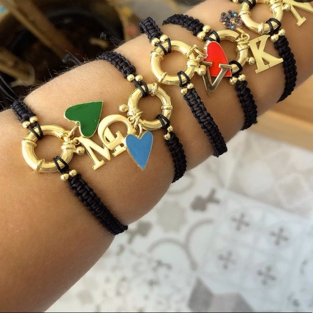 Macrame Bracelets With Sterling Silver Pendants - image 1